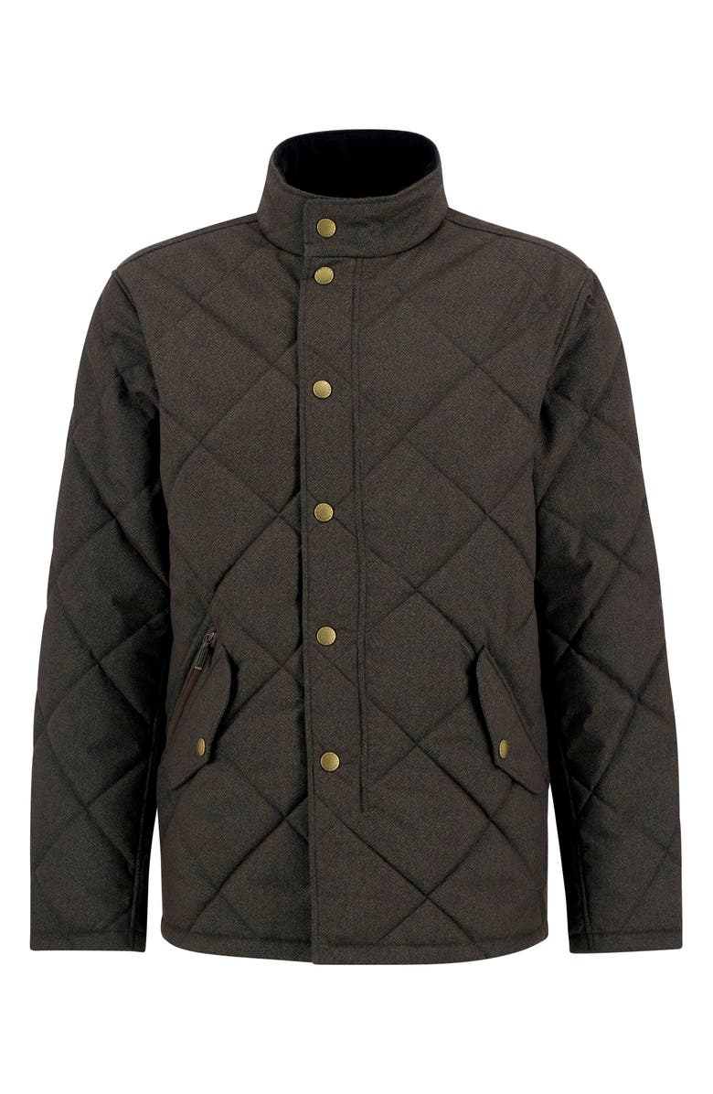 Barbour Shoveler Herringbone Quilted Jacket, Alternate, color, Dark Olive