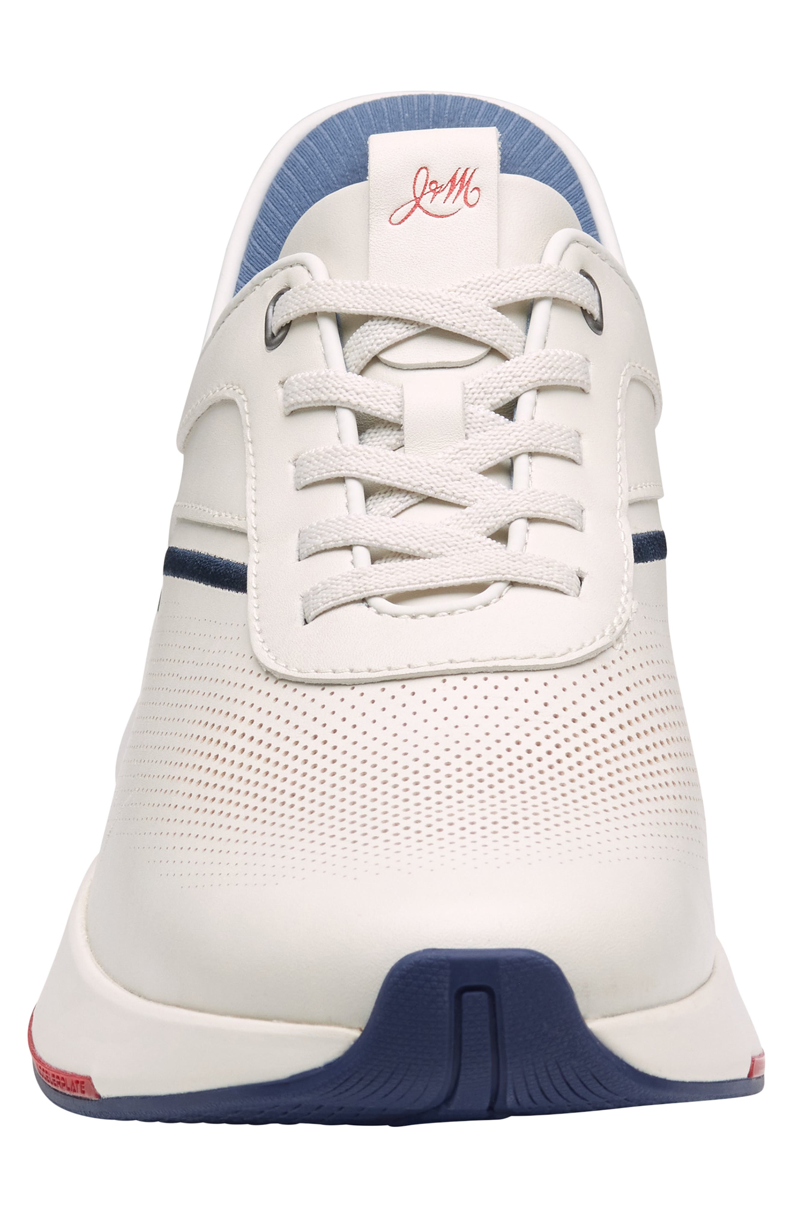 Johnston & Murphy Surge U-Throat Embossed Sneaker, Alternate, color, White Full Grain