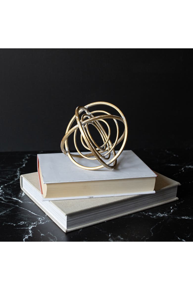 Multiple Ring Decorative Orb Brass Metal, Alternate, color, Gold