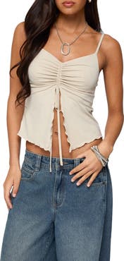 EDIKTED Landon Drawstring Split Front Camisole