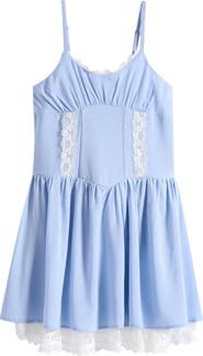 Ava & Yelly Kids' Lace Trim Dress
