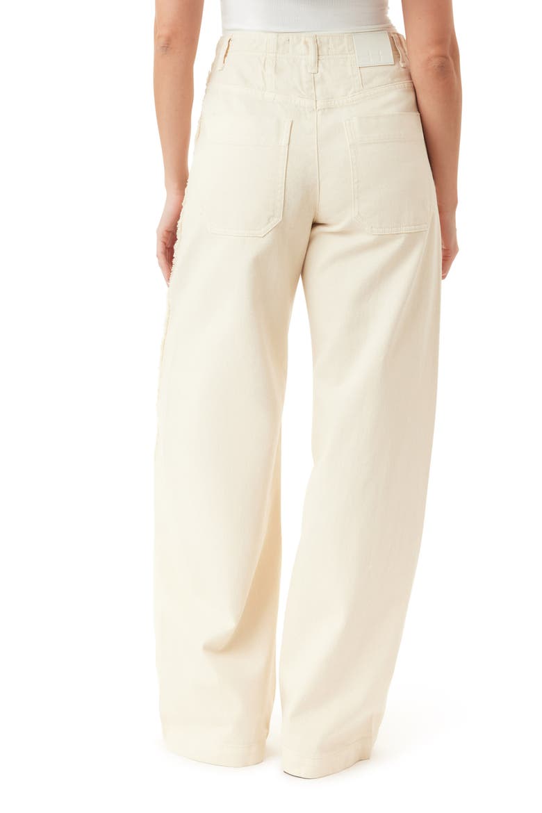 Aiden Frayed Relaxed Barrel Wide Leg Jeans, Alternate, color, ECRU
