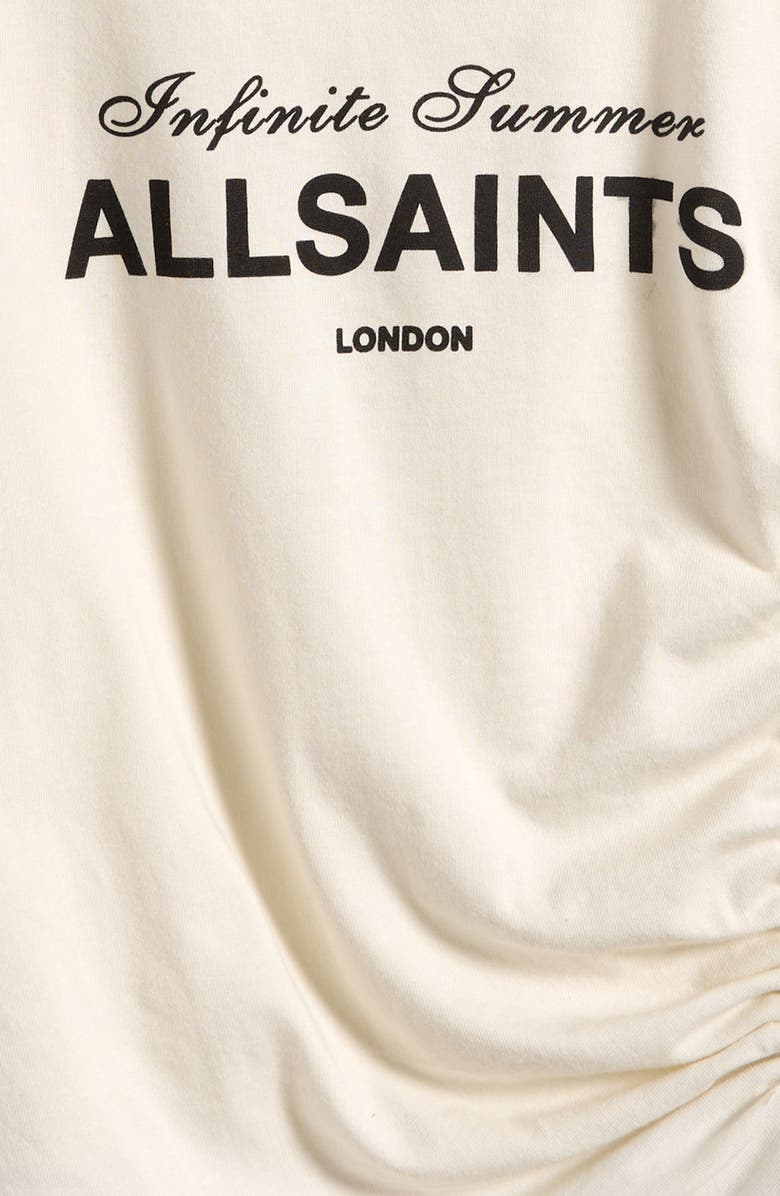 smALLSAINTS by ALLSAINTS Kids' Soleil Ruched Cotton Graphic T-Shirt, Alternate, color, White