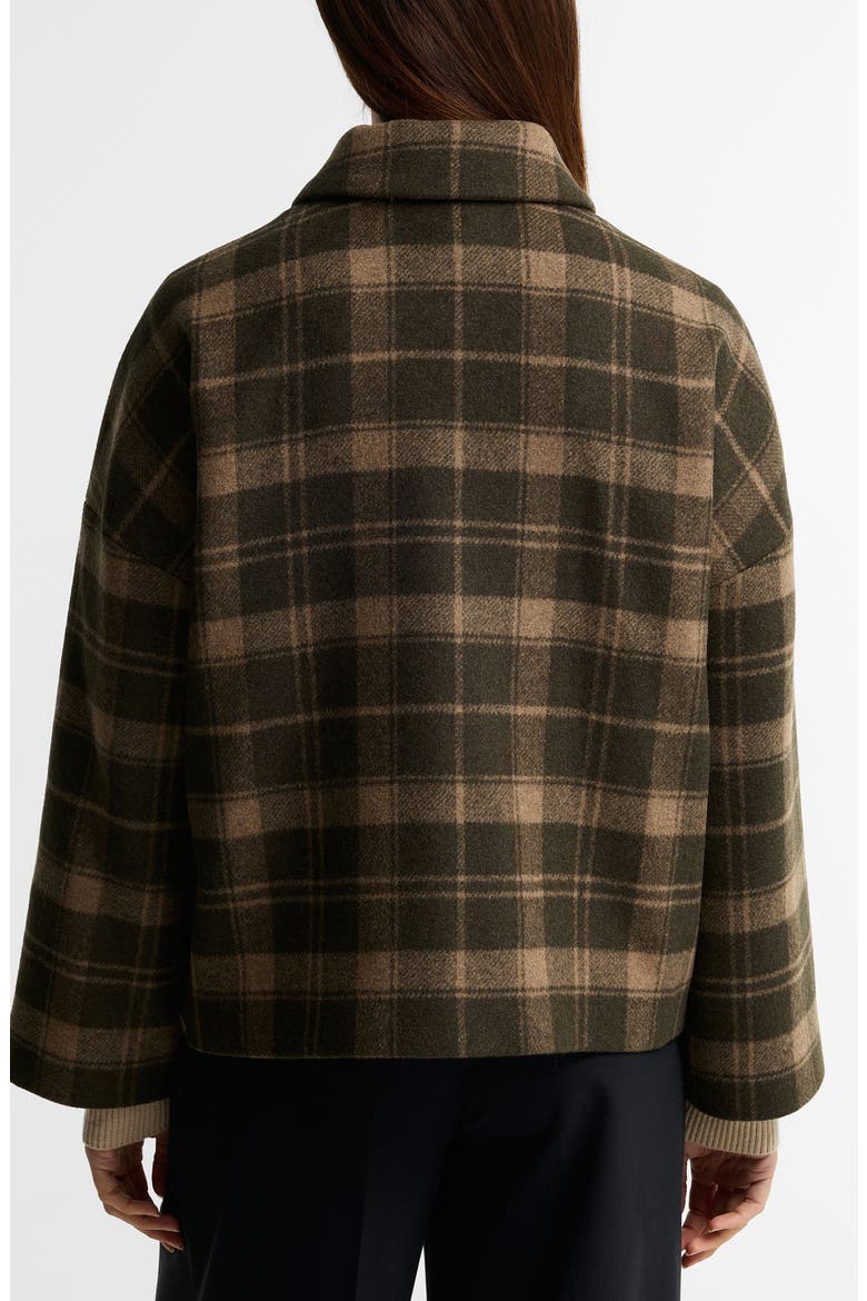 Myla Checked Wool Blend Coat, Alternate, color, OLIVE/ BISCUIT CHECK