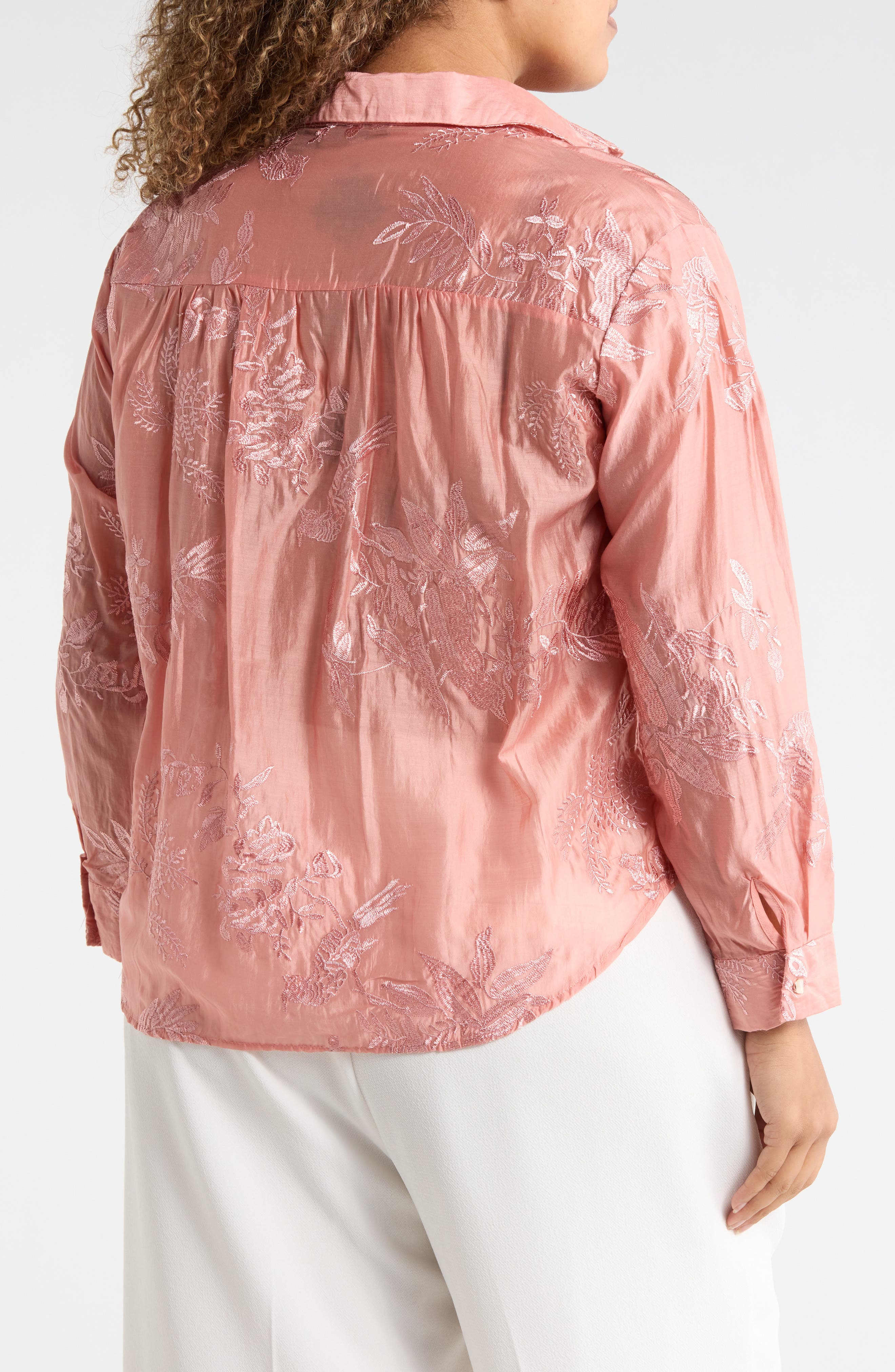 Embroidered Button-Up Shirt - image 4
