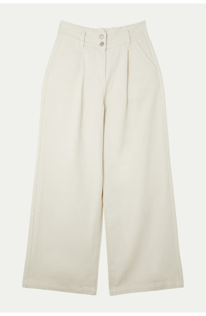 Karen Millen High Waisted Denim Wide Leg Jeans, Alternate, color, Cream