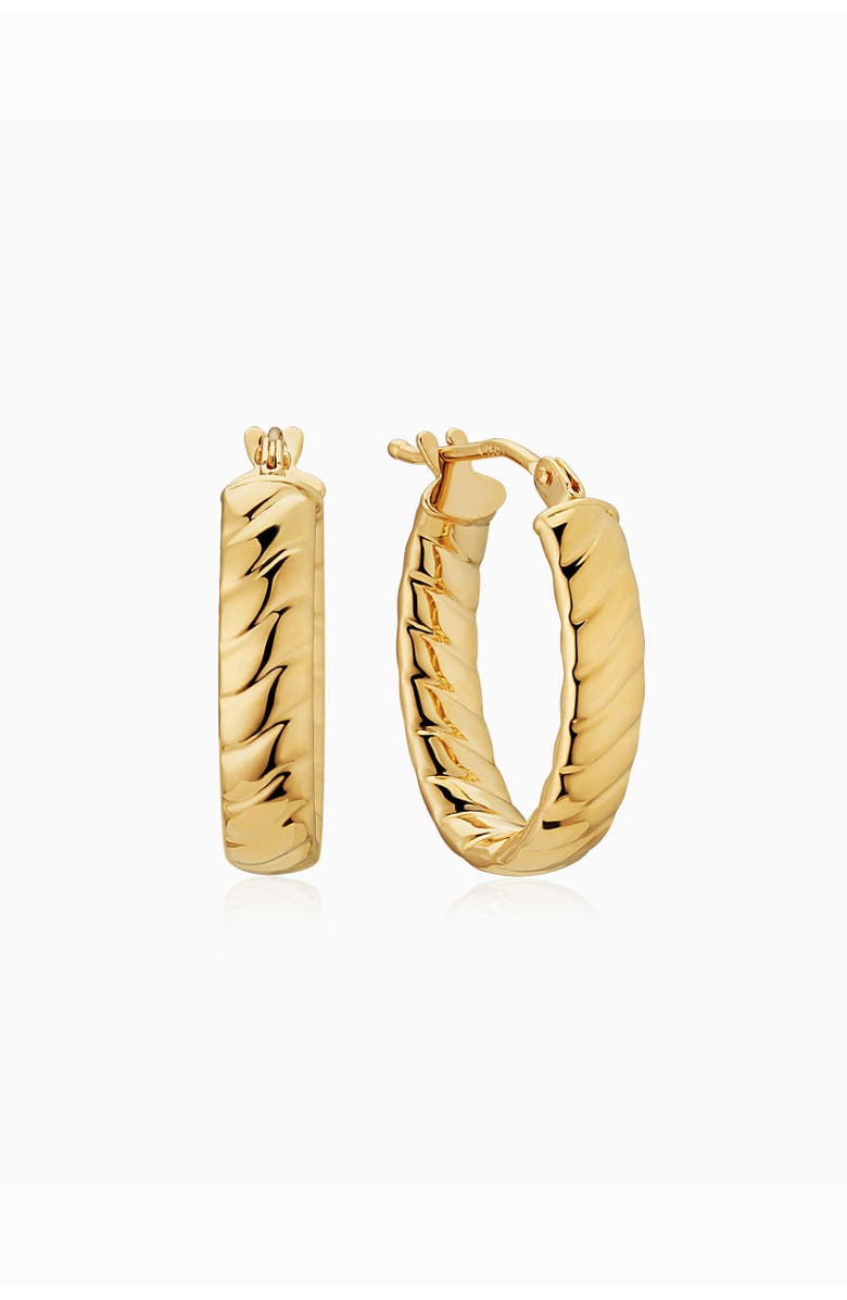 Oradina 18k Gold Cobra Oval Hoops, Main, color, 