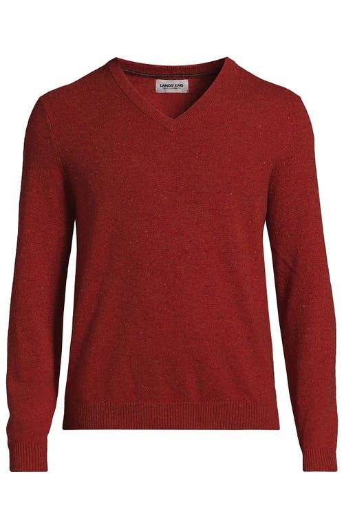 Lands' End Fine Gauge Cashmere V-neck Sweater In Red