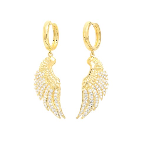 Angel Wing Pave Earrings