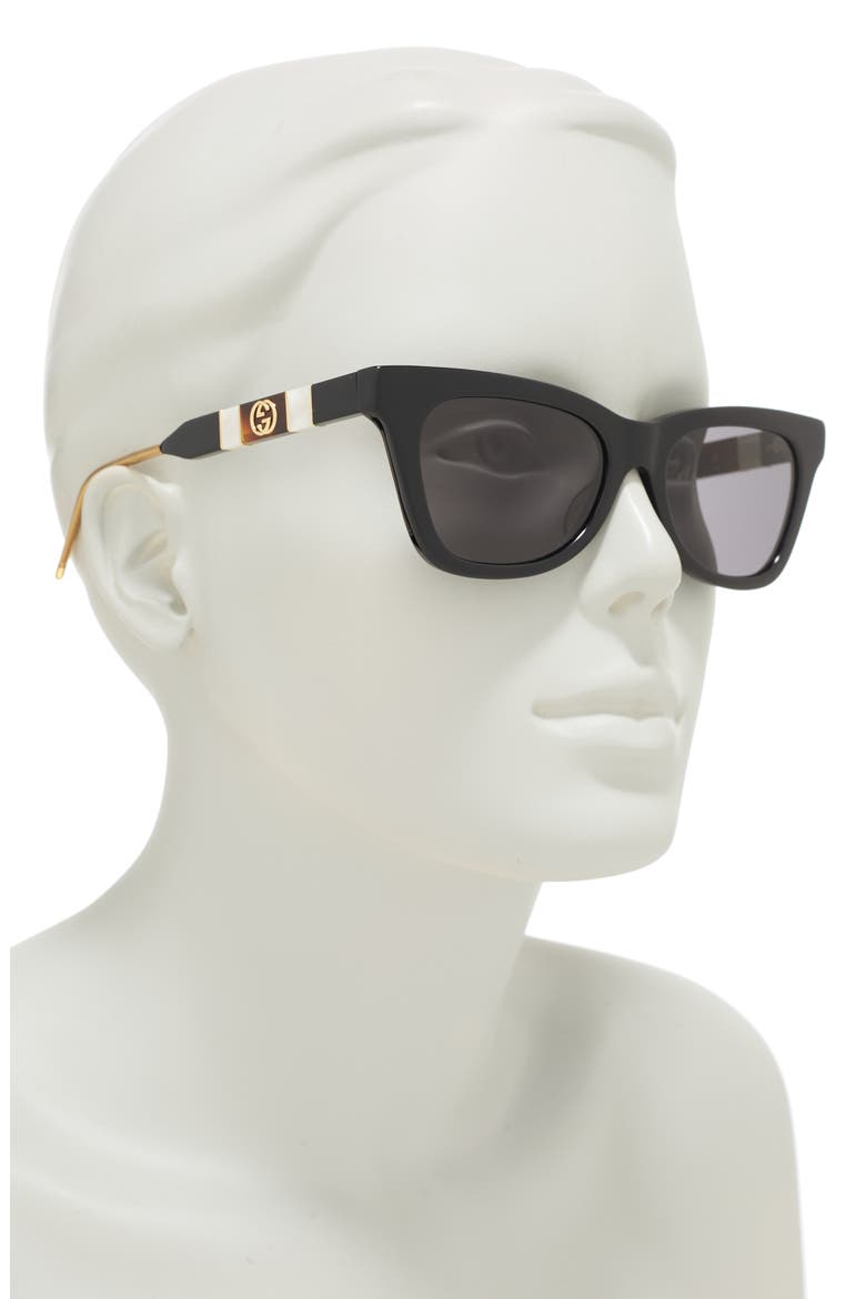 53mm Cat Eye Sunglasses, Alternate, color, BLACK BLACK GREY