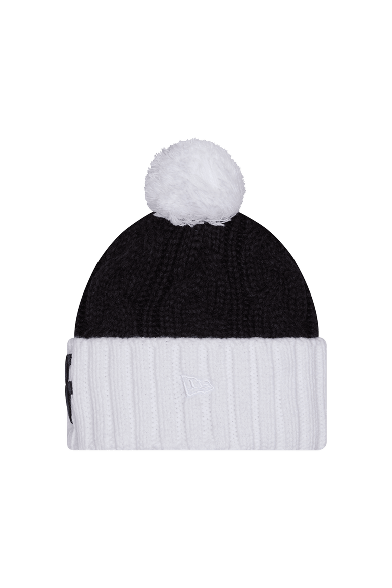 Women's New Era  Black West Virginia Mountaineers Tonal Cuffed Knit Hat with Double Poms, Alternate, color, Black