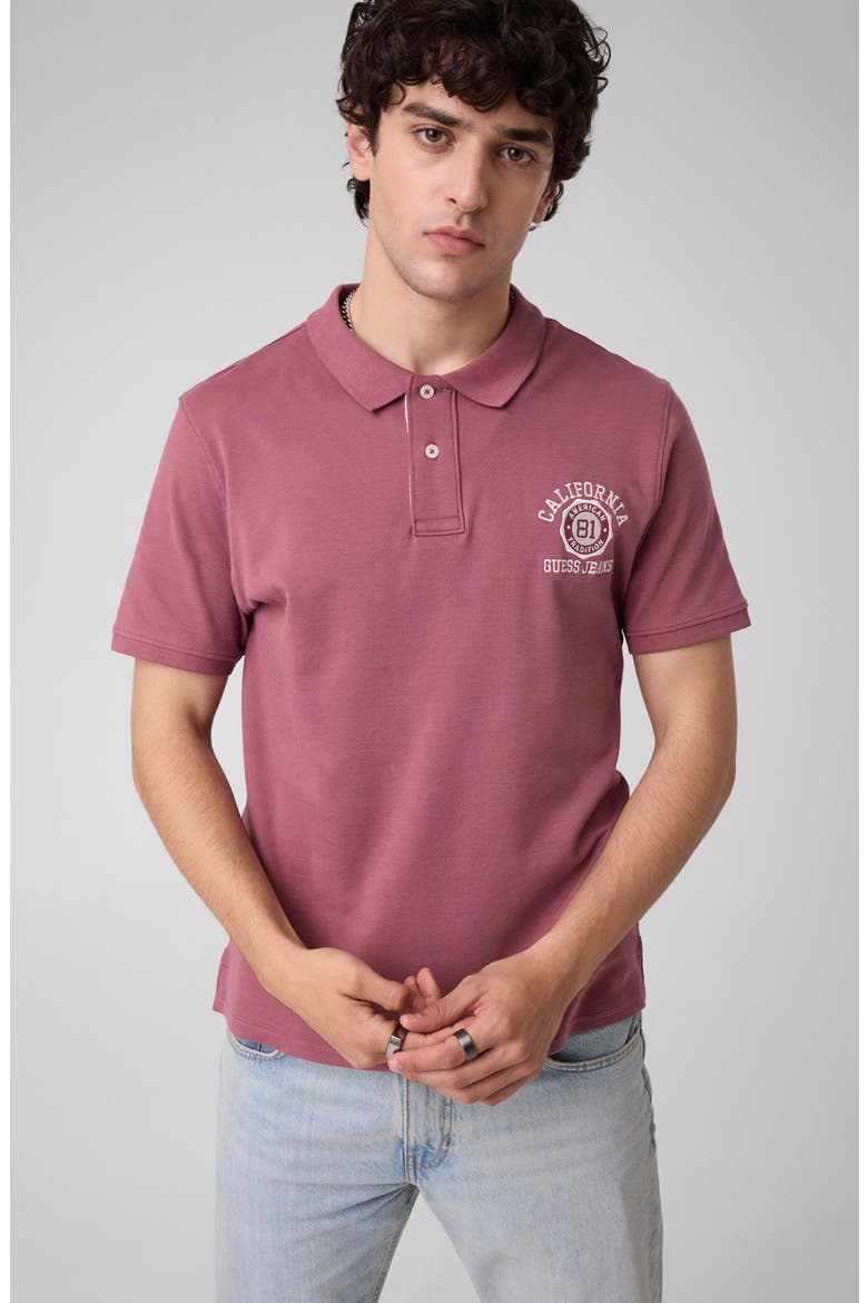 Muscle Fit Sueded Jersey Polo, Alternate, color, SOFT BERRY