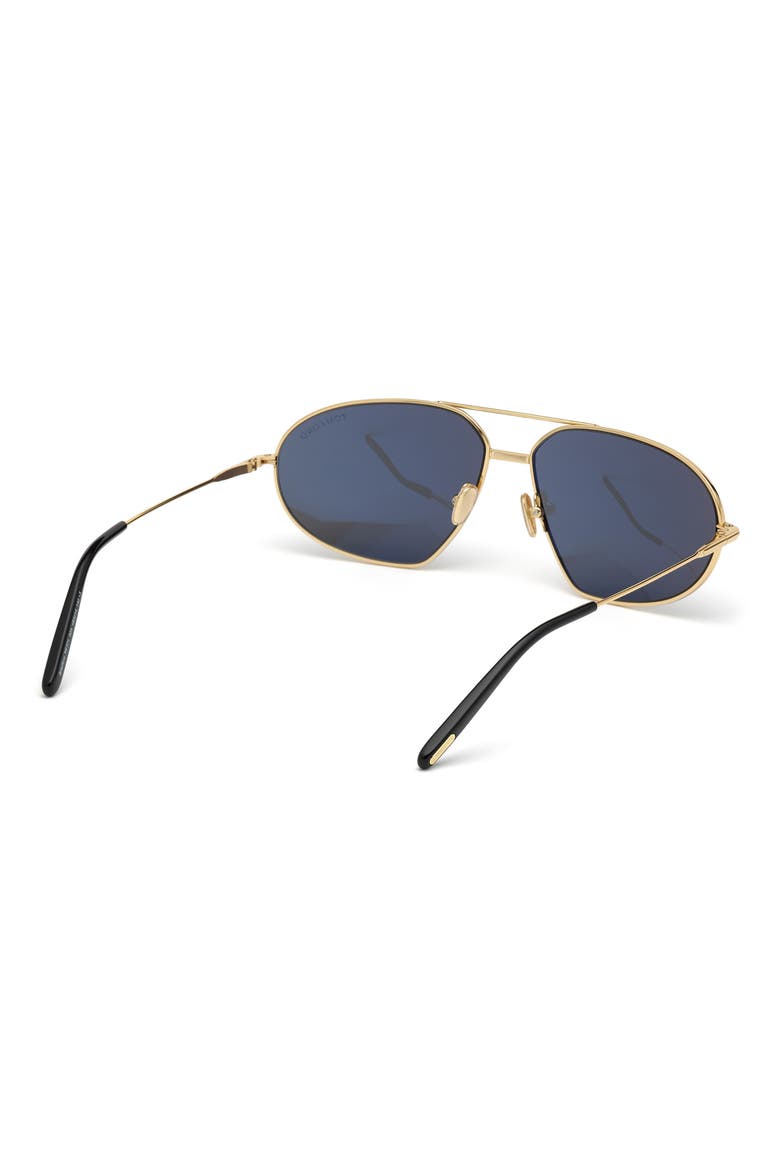 Bradford 63mm Oversize Pilot Sunglasses, Alternate, color, SHINY DEEP GOLD / SMOKE
