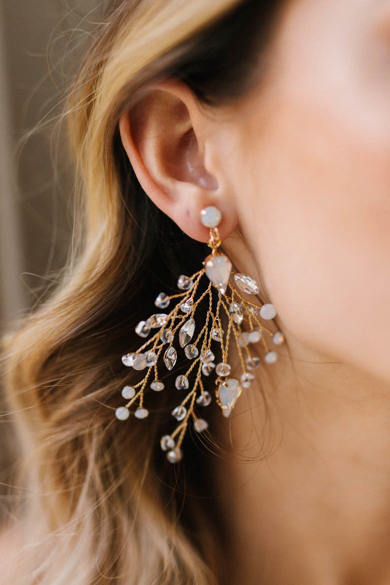London Bridal Earrings, Alternate, color, Gold