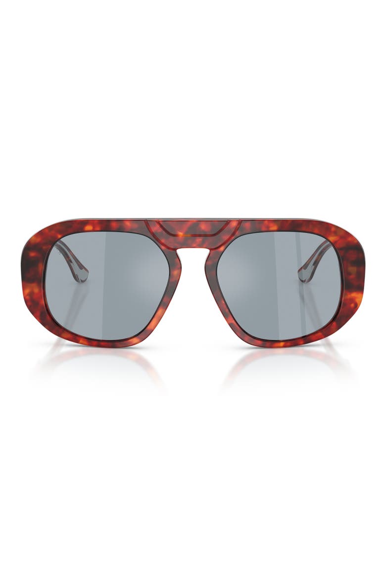 54mm Polarized Pillow Sunglasses, Main, color, BROWN TORTOISE / POLAR BLUE