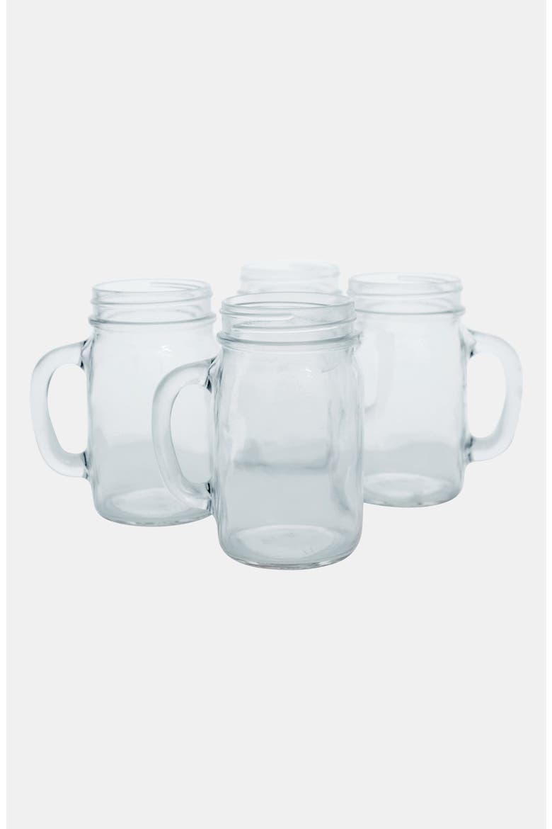 Monogram Glass Drinking Jars, Main, color, CLEAR
