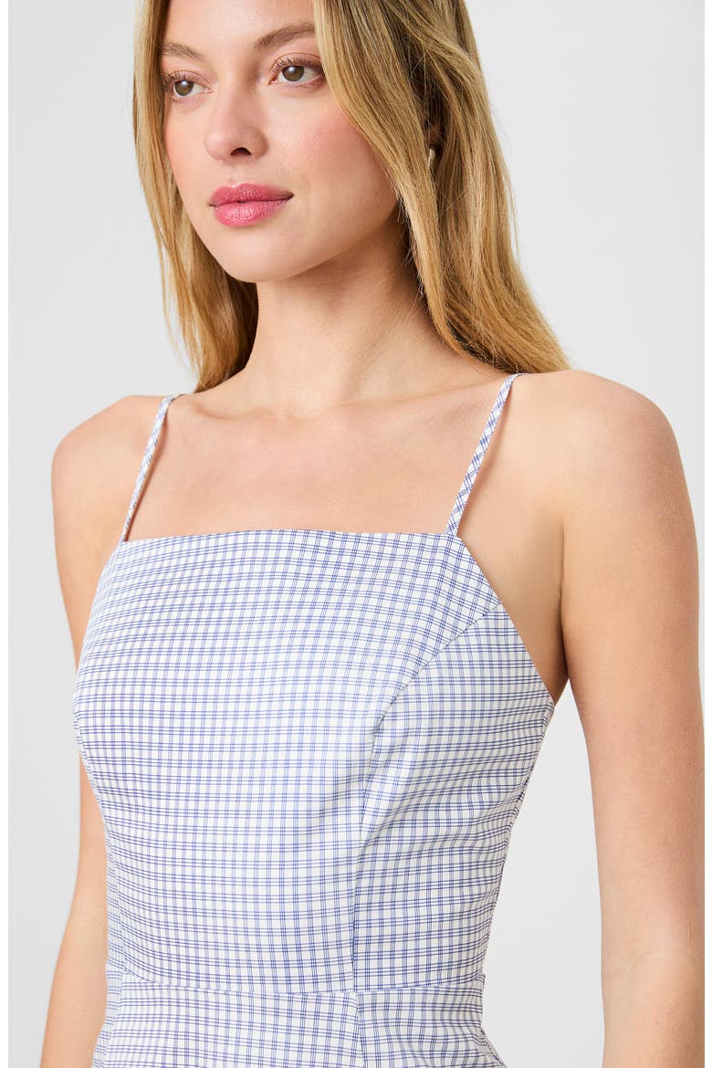 Plaid Sheath Minidress, Alternate, color, SUMMER WHITE-INDIGO