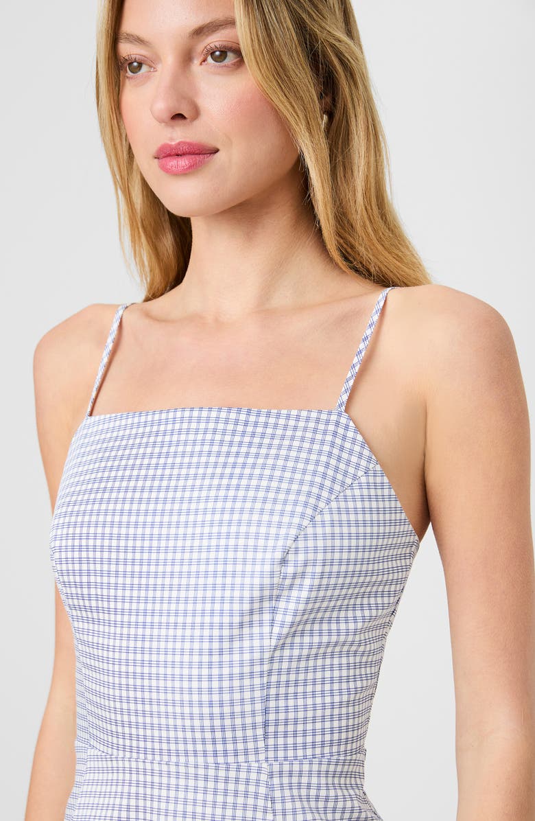 French Connection Plaid Sheath Minidress, Alternate, color, Summer White-Indigo