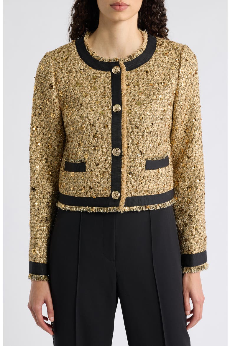 Hadley Sequin Jacket, Alternate, color, GOLD SEQUINS