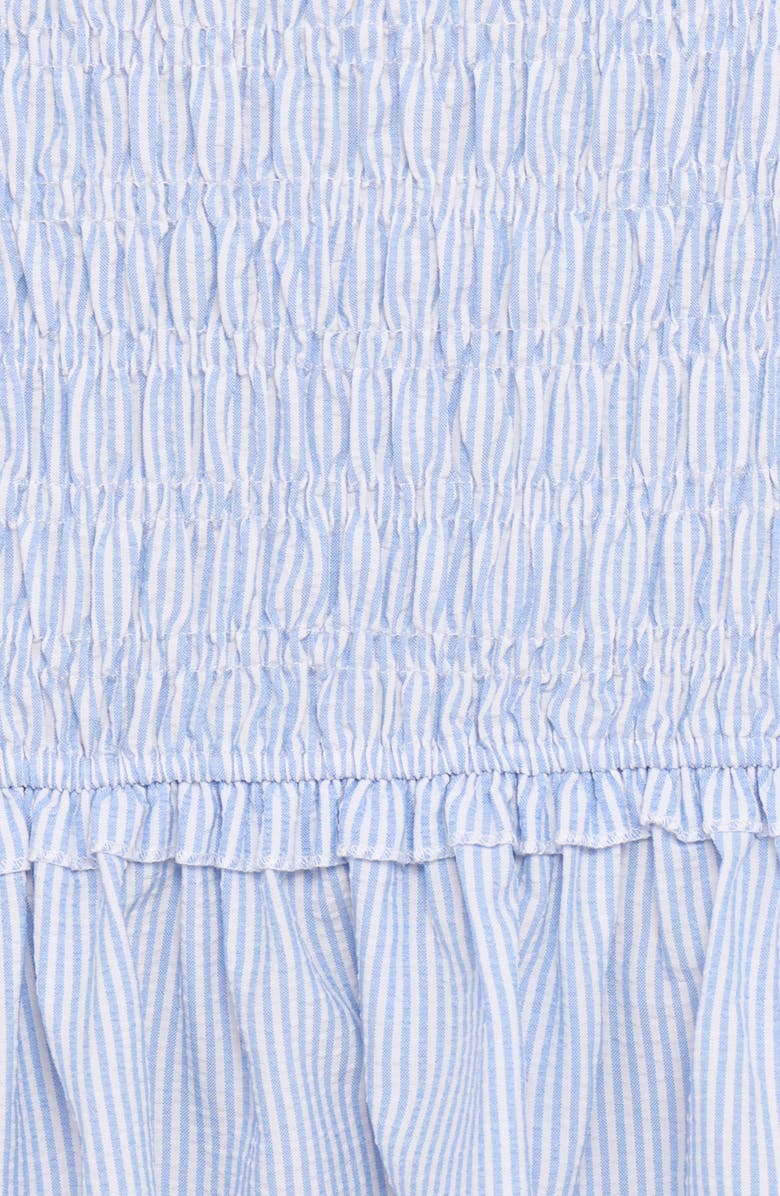 Petal & Pup Kiki Stripe Smocked Minidress, Alternate, color, Blue Stripe