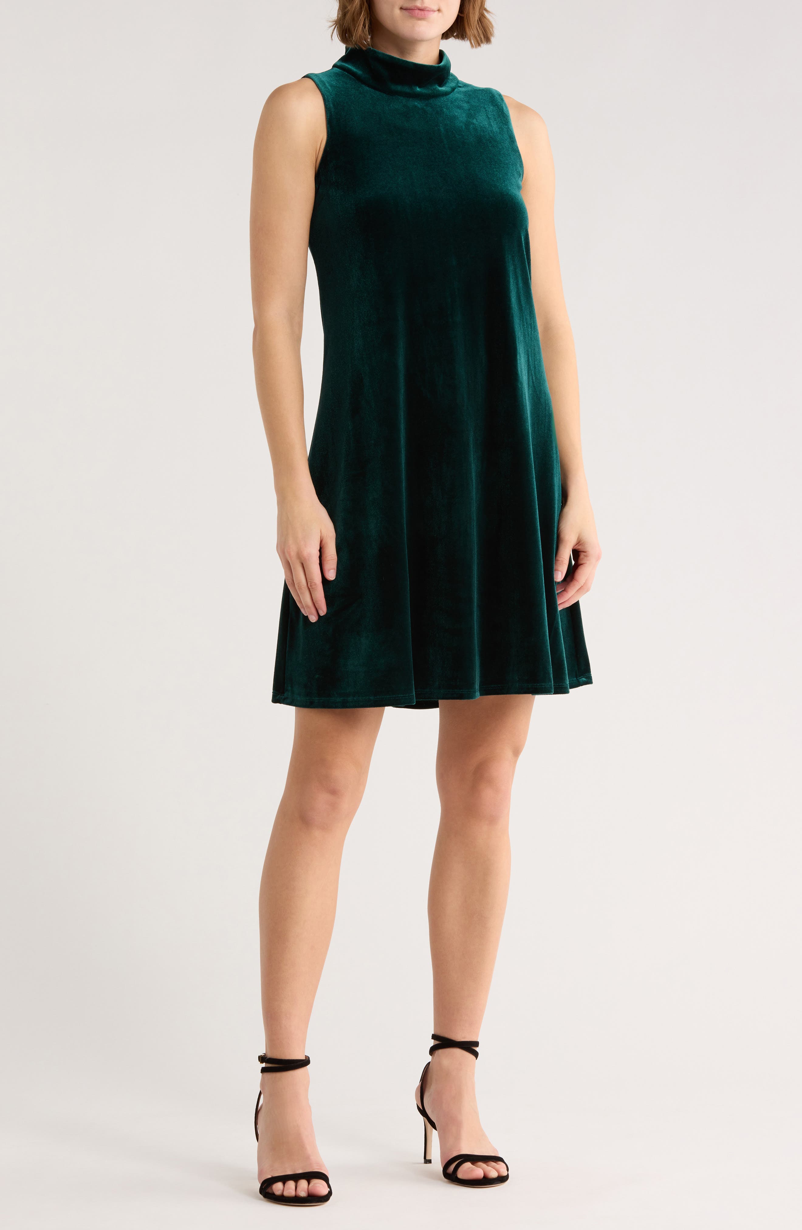 Halogen® Velour A-Line Midi Dress