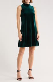 Halogen® Velour A-Line Midi Dress