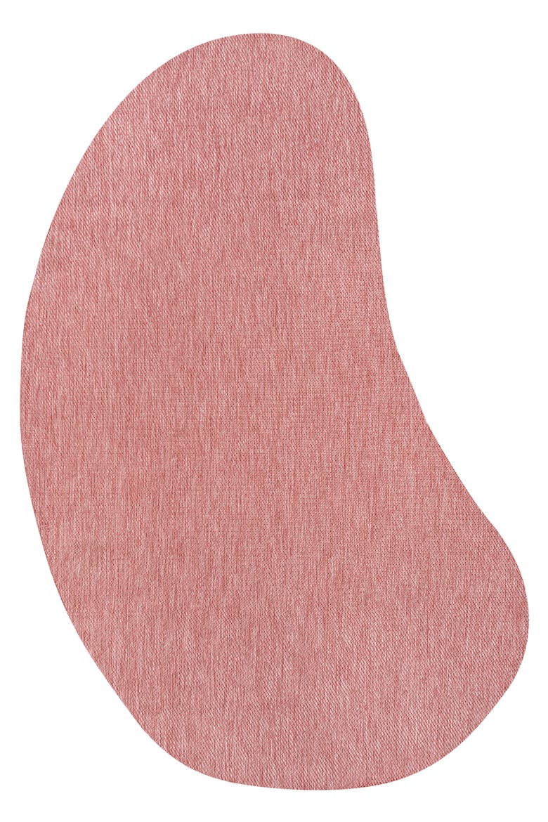 Evan Modern Rustic Organic Curve Indoor/Outdoor Shaped Area Rug, Main, color, Light Rose
