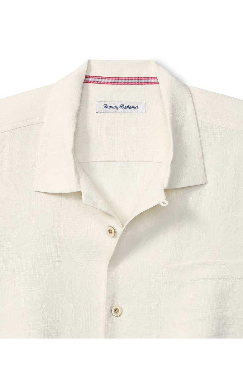 Tommy Bahama Greco Palms Jacquard Short Sleeve Silk Button-Up Shirt, Alternate, color, Continental
