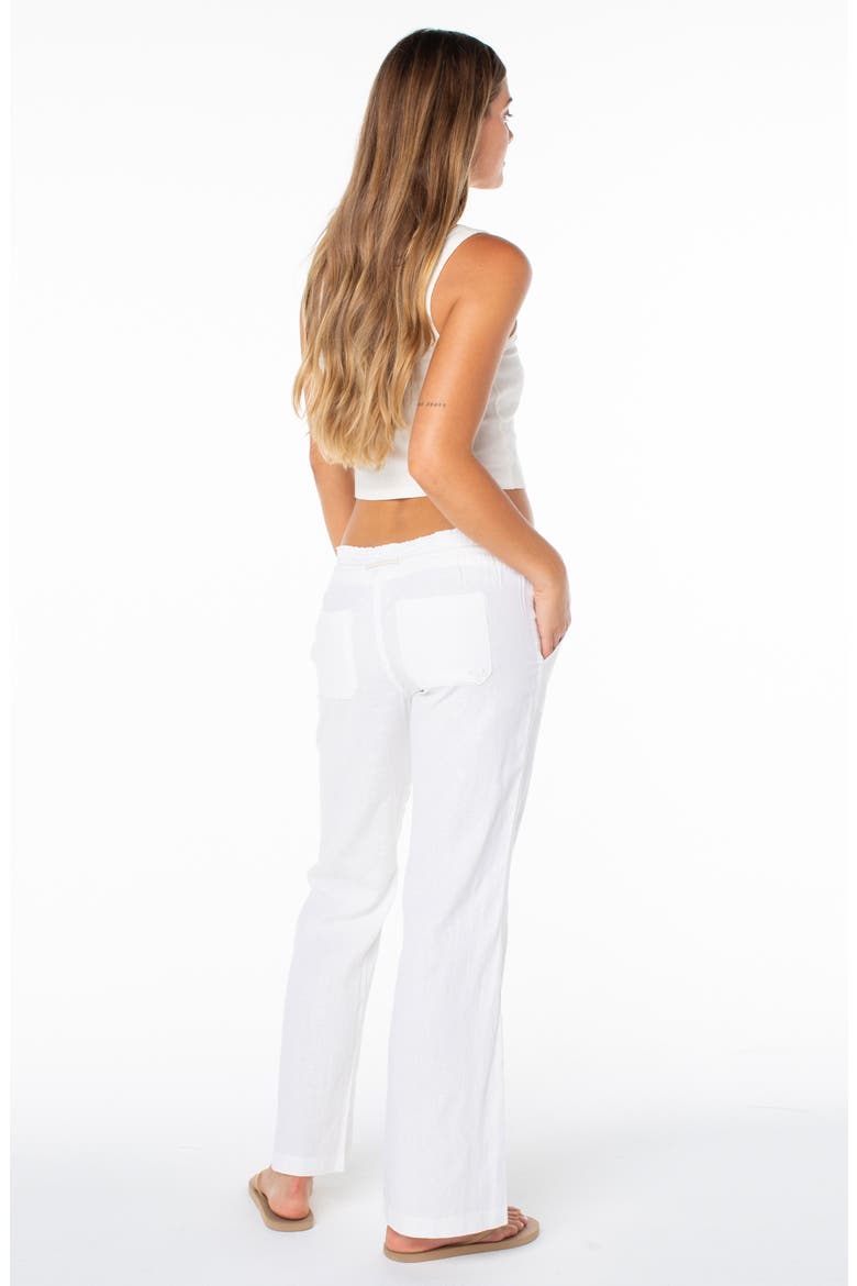 Oceanside Linen Blend Drawstring Pants, Alternate, color, BRIGHT WHITE