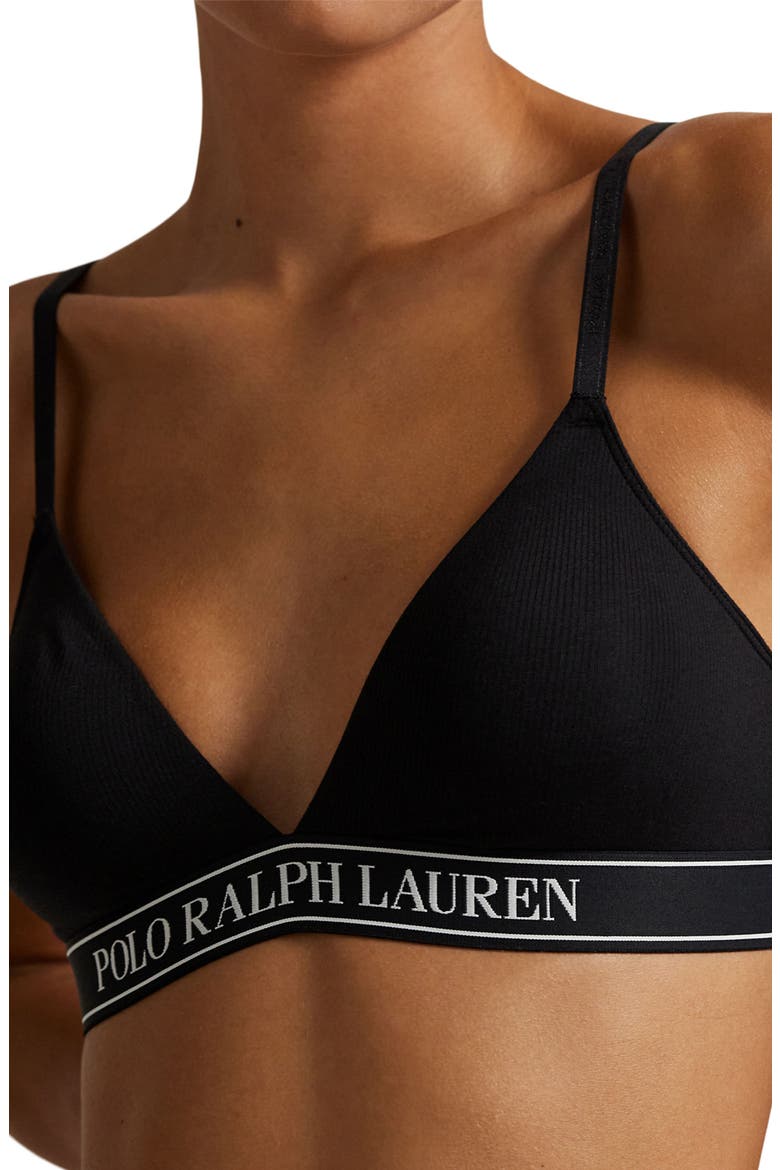 Logo Band Triangle Bralette, Alternate, color, ONYX