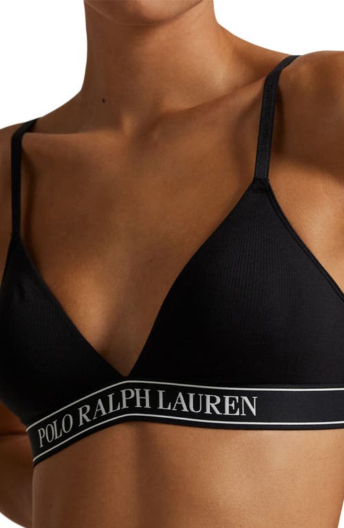 Polo Ralph Lauren Logo Band Triangle Bralette In Black