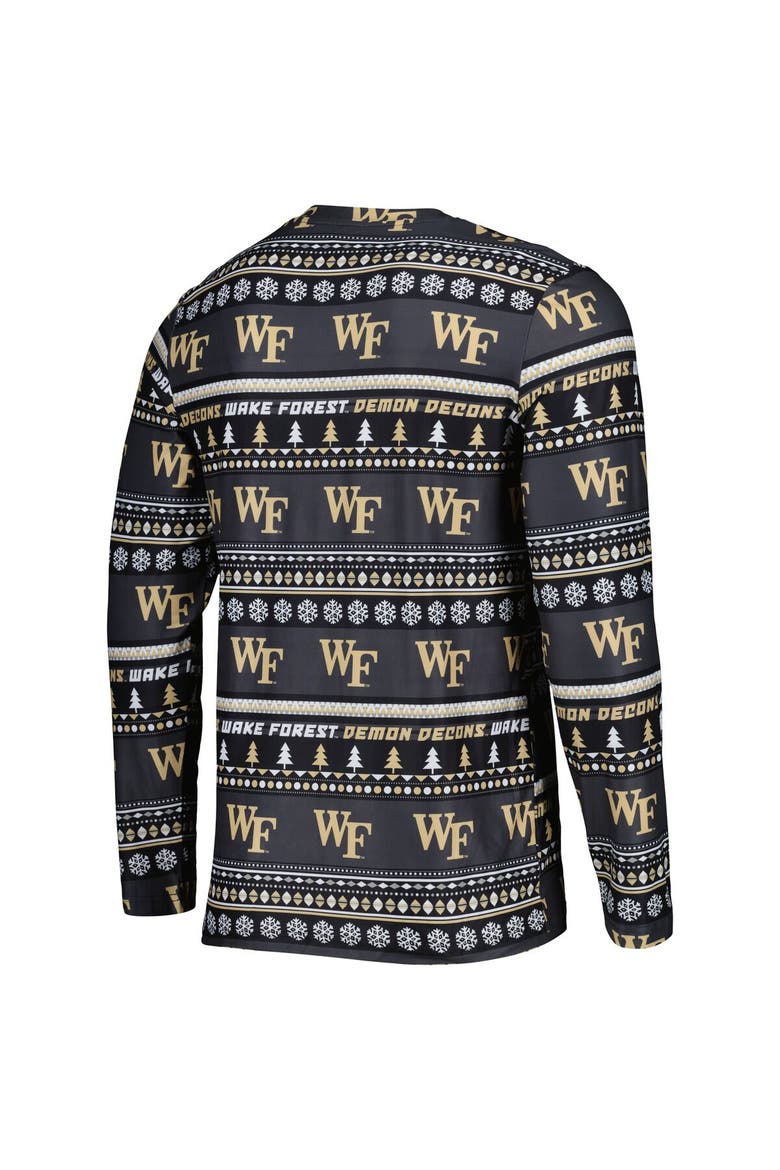 Men's Concepts Sport Black Wake Forest Demon Deacons Swivel Long Sleeve T-Shirt & Pants Sleep Set, Alternate, color, Black