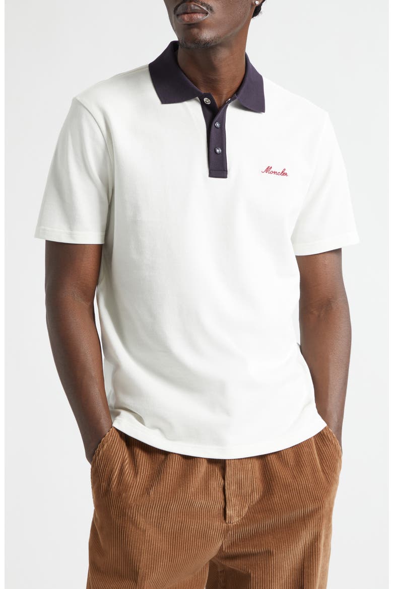 Logo Patch Cotton Piqué Polo, Main, color, SILK WHITE