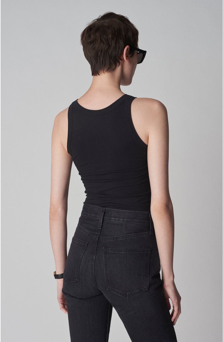 CO Tank Top in Smooth Cotton Jersey - Black, Alternate, color, 