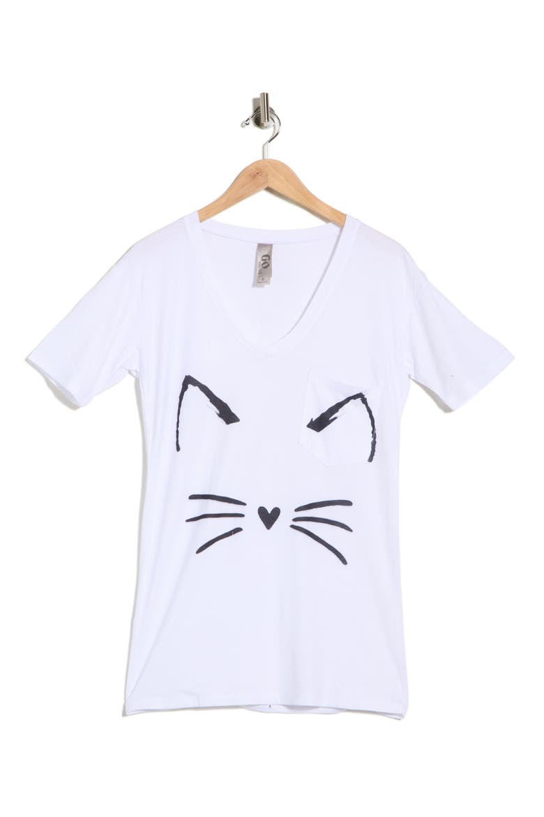 V-Neck Pocket Graphic T-Shirt, Alternate, color, IVORY PRINT 1