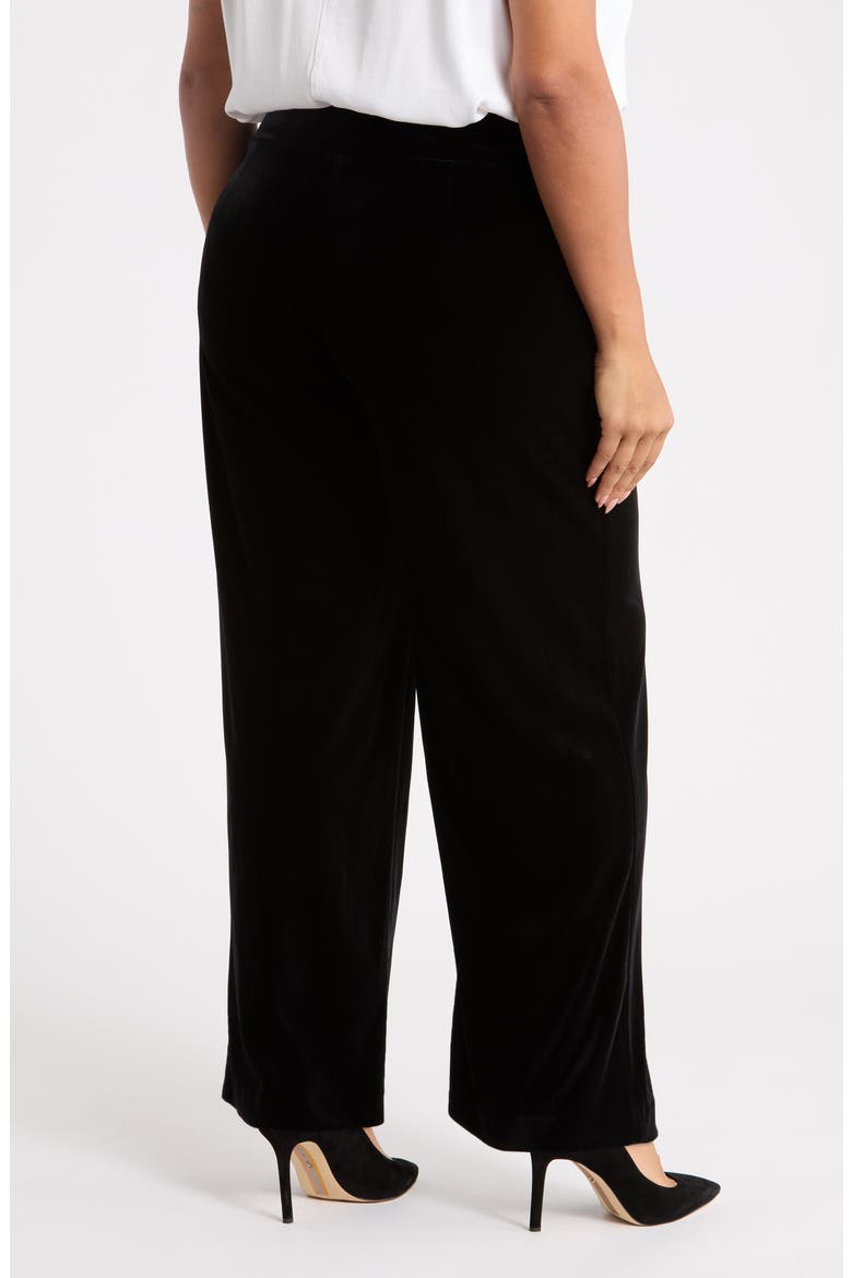 High Waist Wide Leg Pull On Pants, Alternate, color, ANNE BLACK