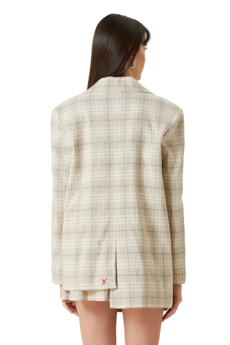 Linen Blend Free Heaven Multicolor Checked Blazer, Alternate, color, beige