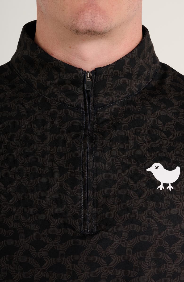 Bad Birdie DNA Swirl Print Quarter Zip Golf Pullover, Alternate, color, 
