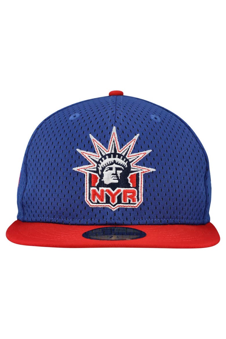 Men's New Era Blue/Red New York Rangers Mesh Crown Two-Tone 59FIFTY Fitted Hat, Alternate, color, Blue