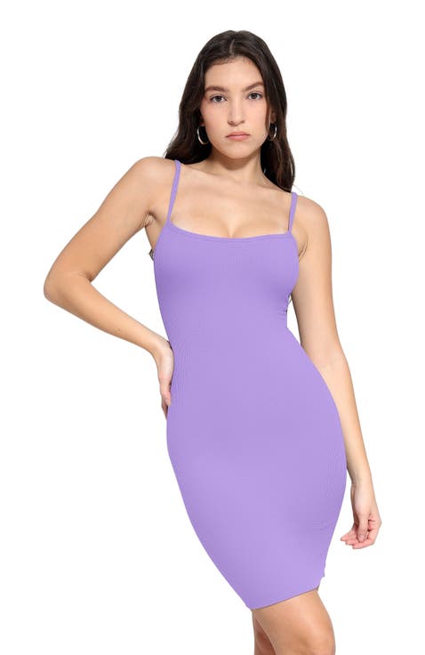 Shapewear Solid Modal Butt Lift Mini Slip Dress
