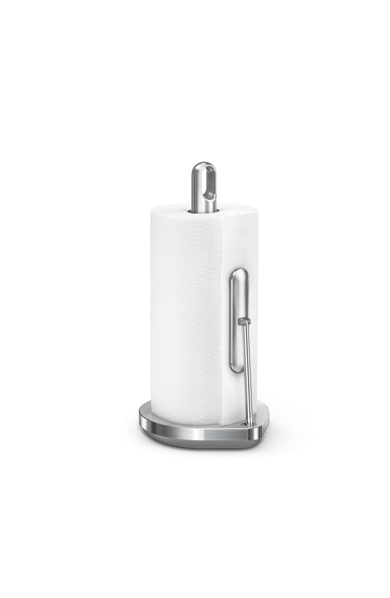 simplehuman tension arm paper towel holder, Main, color, Brushed
