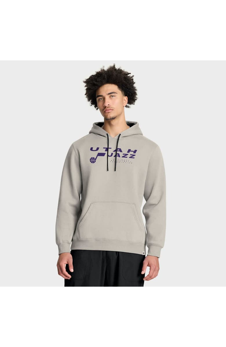 FANATICS Men's Fanatics Off White Utah Jazz Crossover Collection Blocked Shot Premium Pullover Hoodie, Main, color, Cream