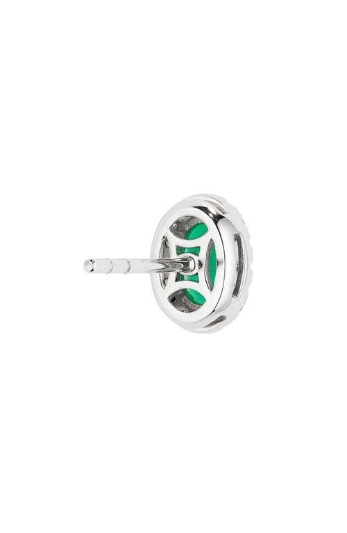 Valani Atelier Emerald & Diamond Halo Stud Earrings In 14k White Gold