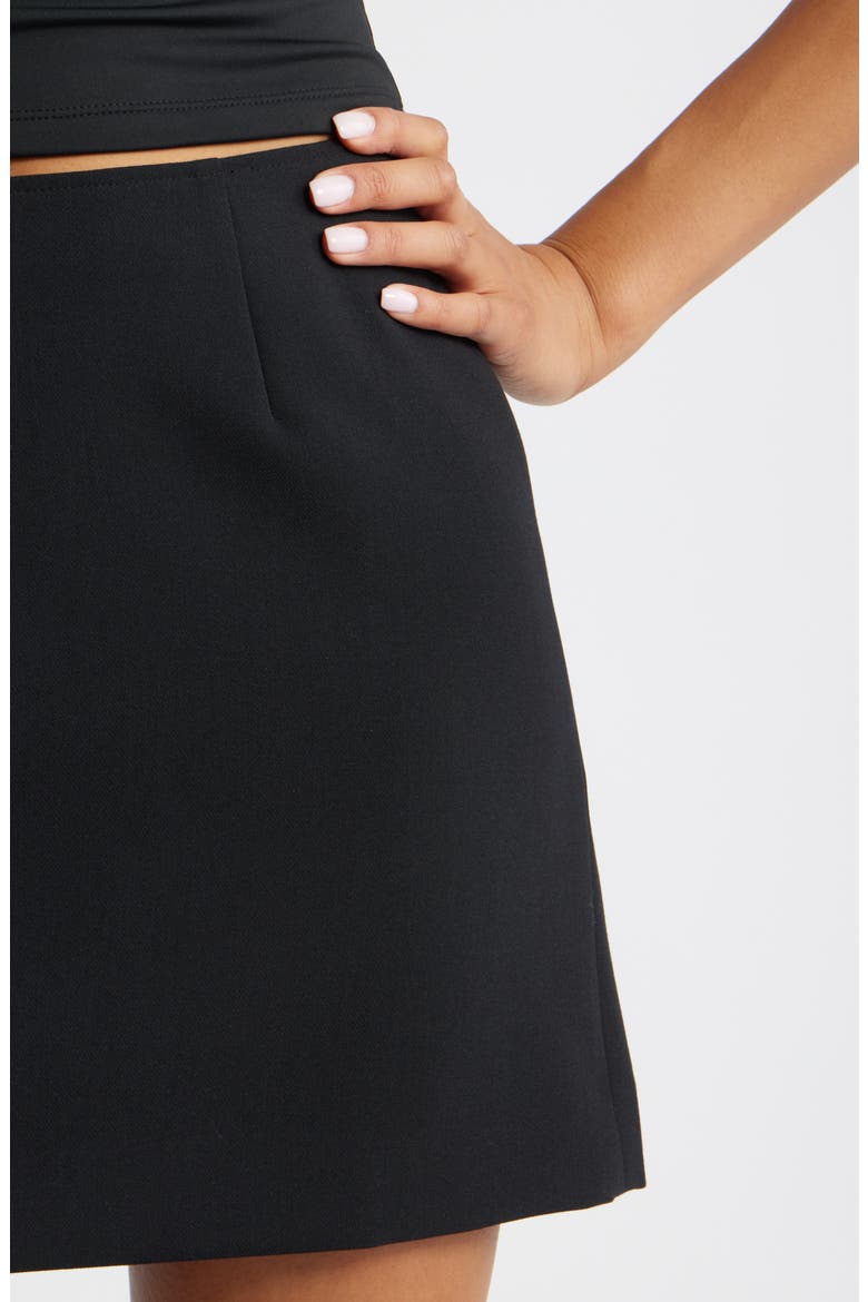 The Icon A-Line Miniskirt, Alternate, color, BLACK