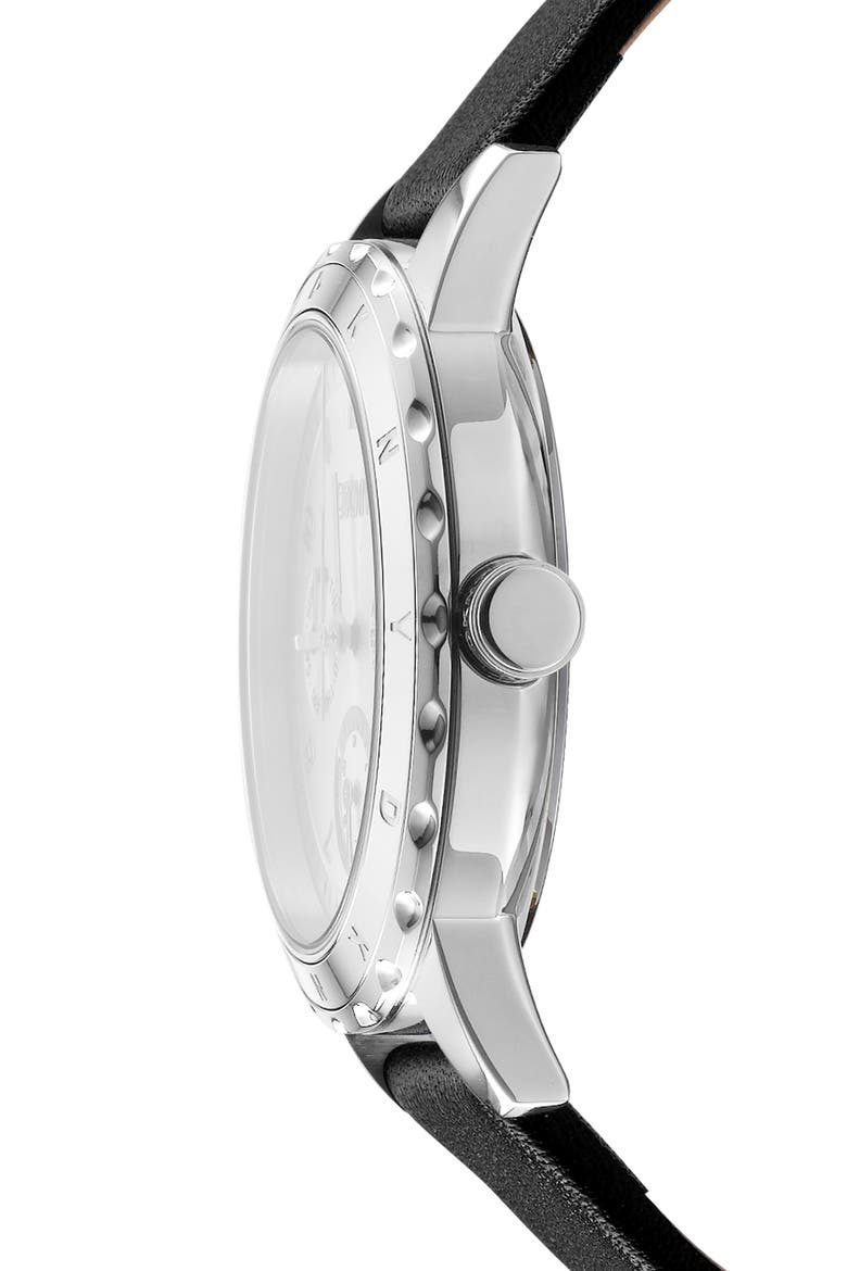 Active Multifunction Leather Strap Watch, 38mm, Alternate, color, SILVER