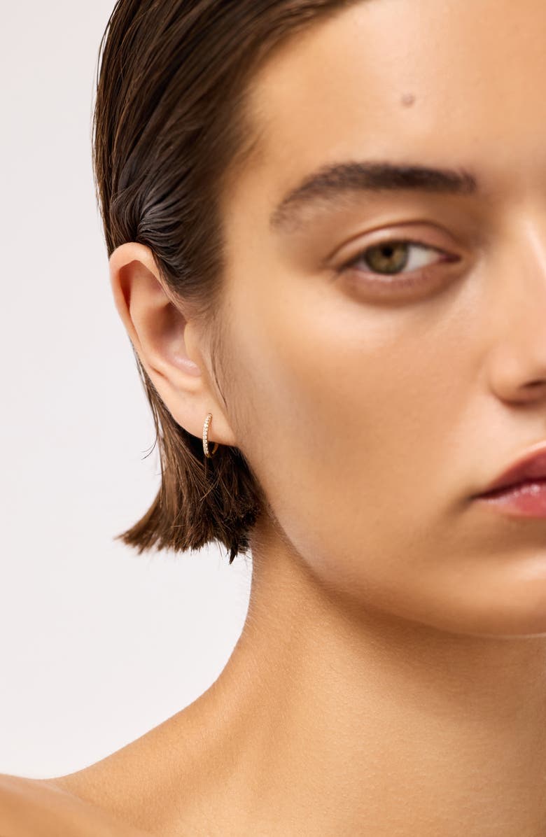 Ana Luisa Diamond Hoop Earrings - Diamond Huggie Hoops Medium, Alternate, color, 