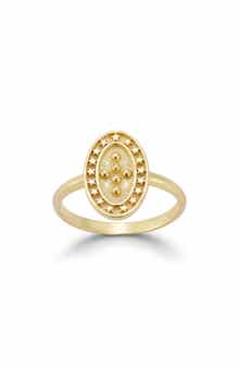 18k Gold Plated Star Cross Ring