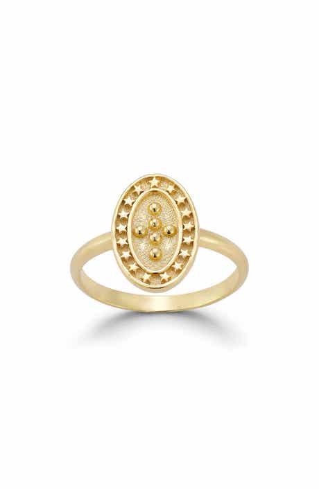 18k Gold Plated Star Cross Ring