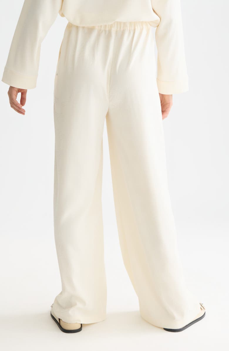 Scotch & Soda Eleni Jacquard Wide Leg Pants, Alternate, color, Eggnog