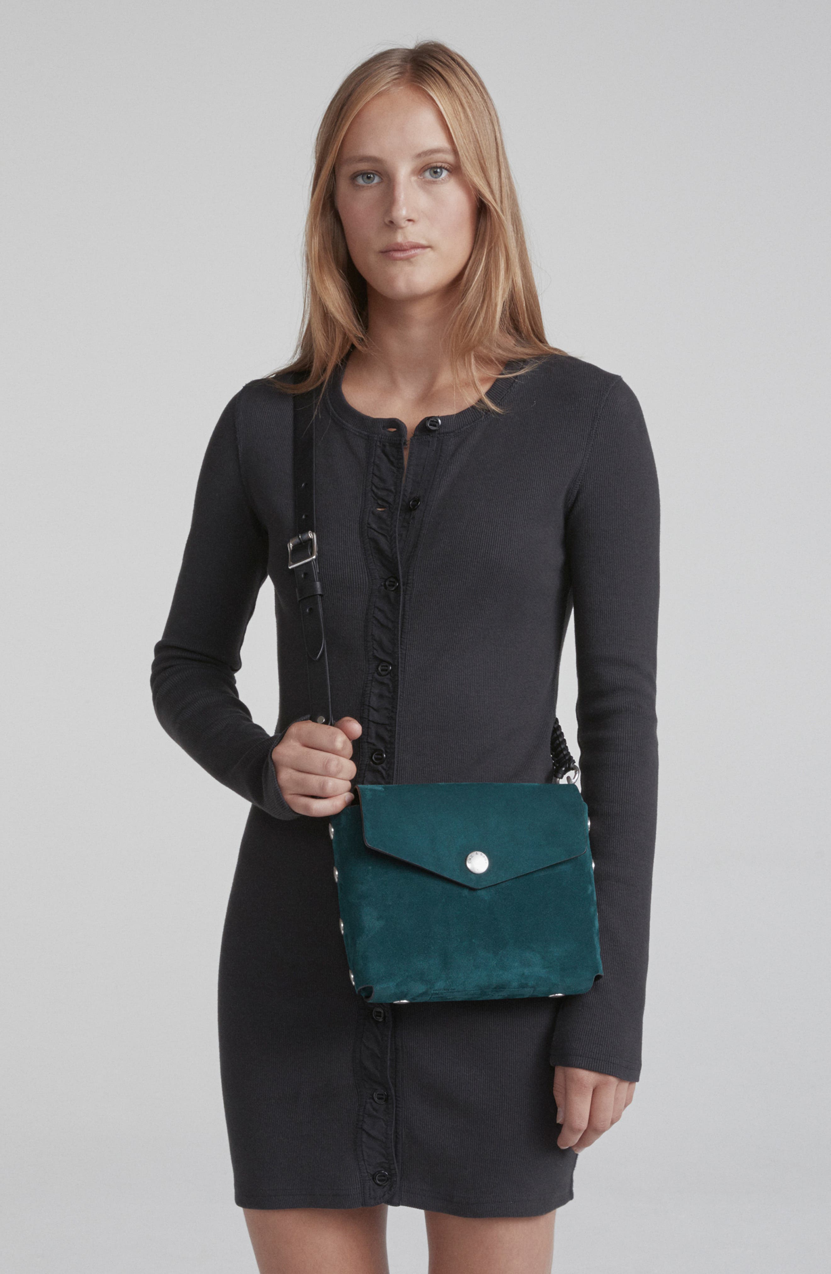 rag & bone Atlas Suede Shoulder Bag, Alternate, color, 